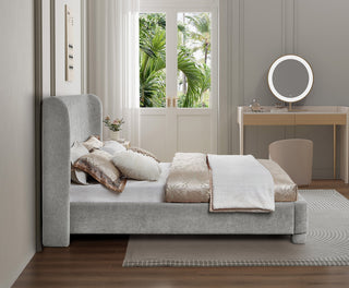 Penny Bed, Gray, Full, Chenille Fabric
