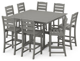 Lakeside 9-Piece Bar Side Chair Set, Slate Gray
