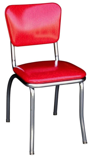 Retro Home Upholstered Dining Chair, Cracked Ice Red