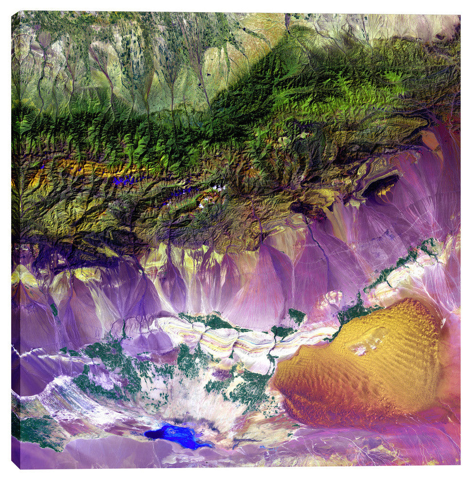 Epic Graffiti "Earth As Art: Bogda Mountains" Giclee Canvas Wall Art, 37"x37"