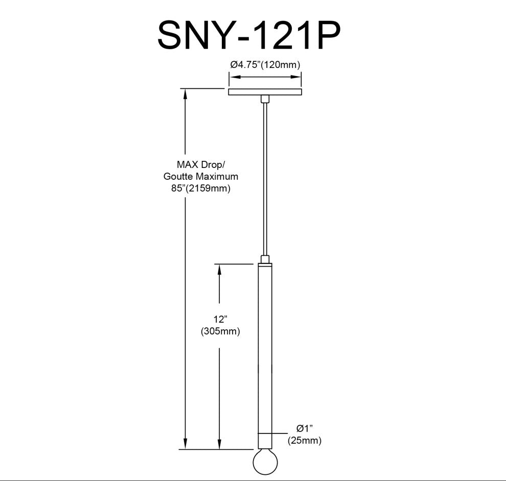 Sanya 1-Light Pendant, Matte Black