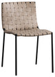Elite Living Soho, Set of 2, Modern Faux Leather Weave Dining Chair, Sand