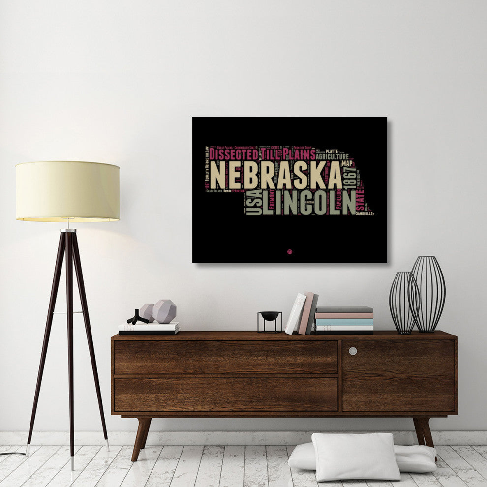 "Nebraska Word Cloud 1" Fine Art Print