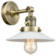 Halophane 1-Light Sconce, Antique Brass, Matte White Halophane