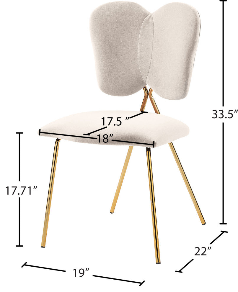 Angel Velvet Dining Chair (Set of 2), Cream