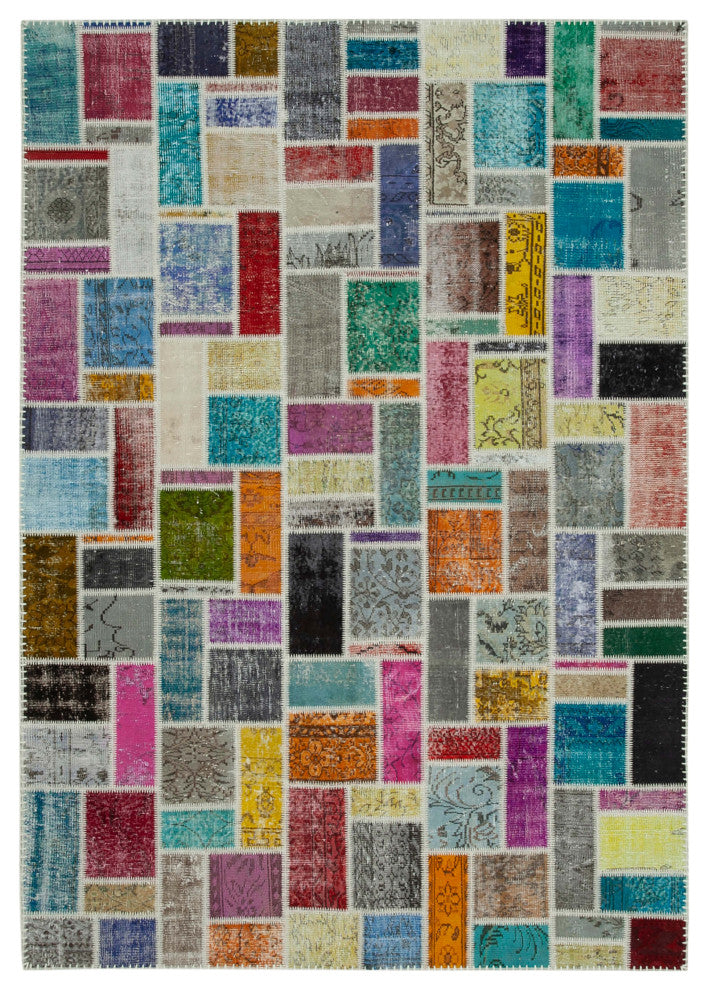 Rug N Carpet - Handmade Anatolian 6' 10" x 9' 9" Antique Patchwork Area Rug