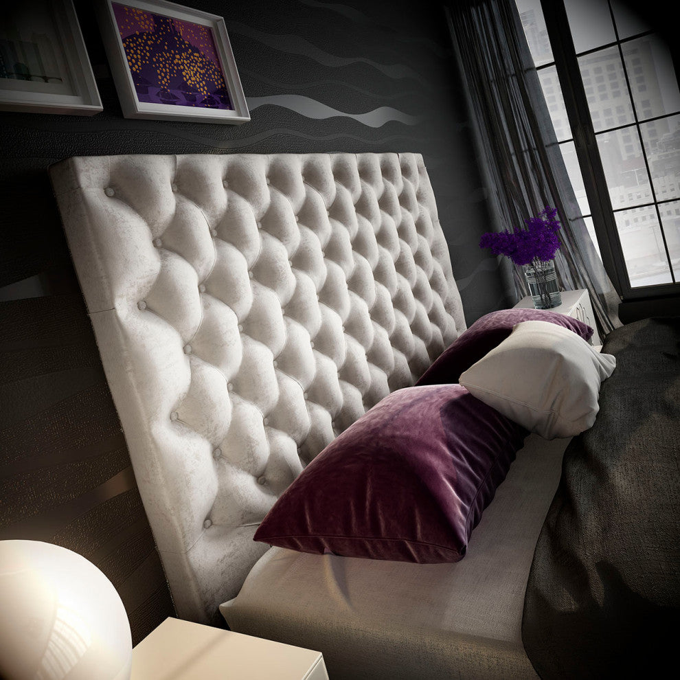London 56 Bedroom Set, High Gloss, King, Bedset 56 With Matching Nightstands