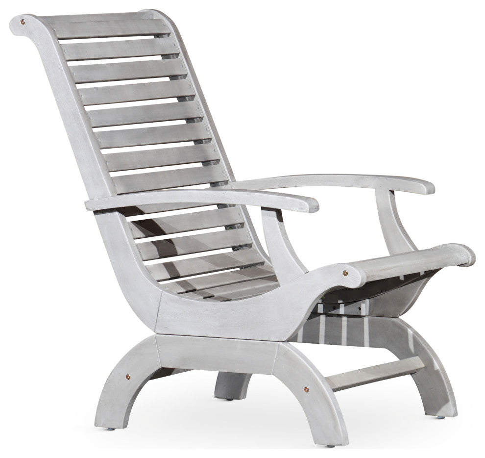 DTY Outdoor Living Aspen Eucalyptus Plantation Chair, Silver Gray