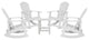 Savannah Set of 4 Outdoor Adirondack Rocking Chairs With Side Table, White