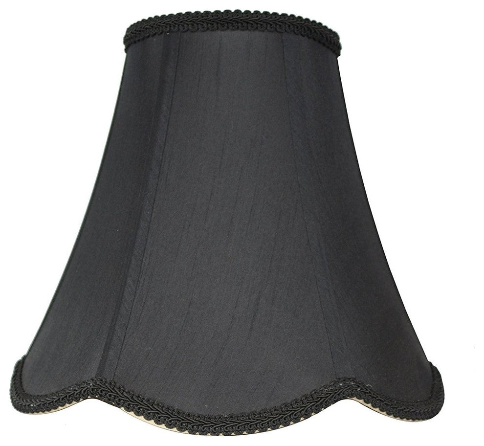 Scalloped Bell Lamp Shade, 6x12x10", Black
