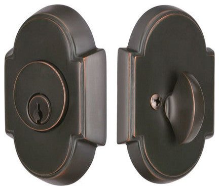 Emtek Single Cylinder Deadbolt Traditional Rosette Oil Rubbed Bronze