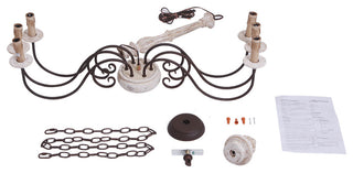 6-Light Weathered Wood Candle Style Chandelier