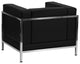 Modern Black Leather Chair With Encasing Frame