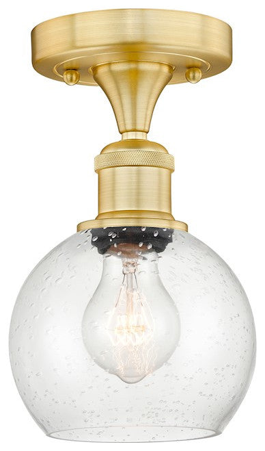 Innovations Lighting Athens 1-Light 6" Semi-Flush, Gold/Seedy, 616-1F-SG-G124-6