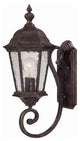 22" Tall Dark Bronze Outdoor Wall Mount-Light, Clear Hammered Water Glass
