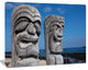 Hawaiian Tiki Gods, Oversized Landscape Canvas Art, 20"x12"