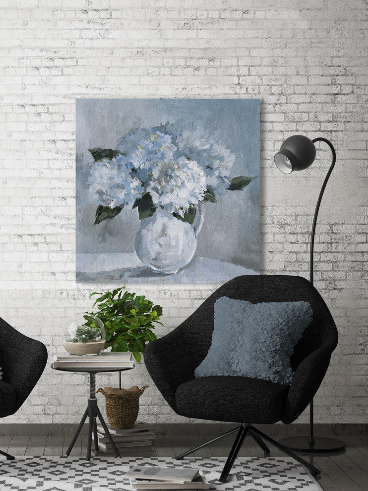 "Winter Flower Bouquet" Painting Print on Wrapped Canvas, 48"x48"