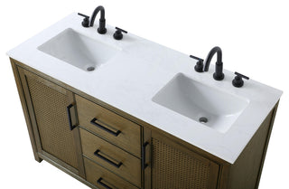 Home Living 54" Double Bathroom Vanity, Hazel Oak