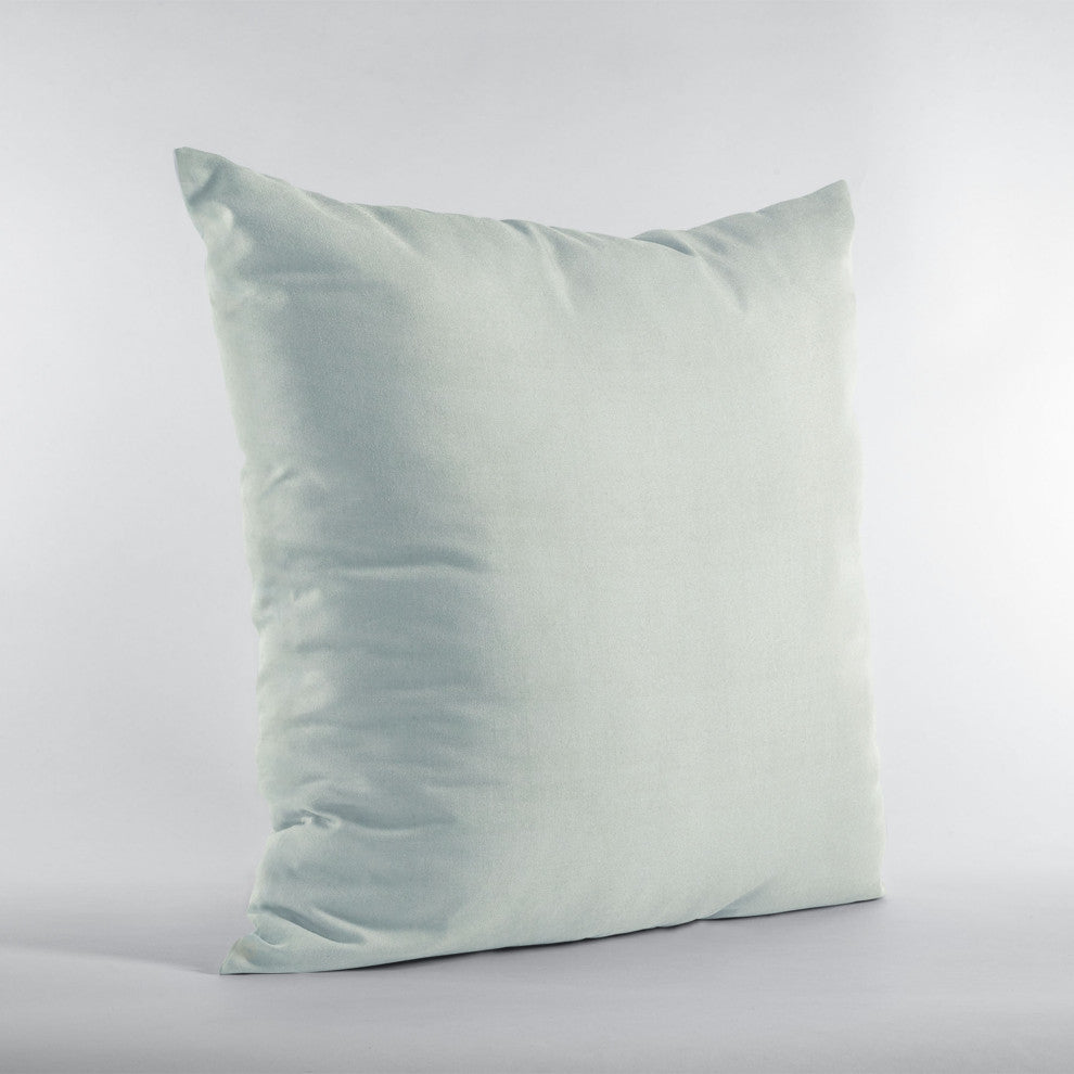Baby Blue Solid Shiny Velvet Luxury Throw Pillow, Double sided 16"x16"