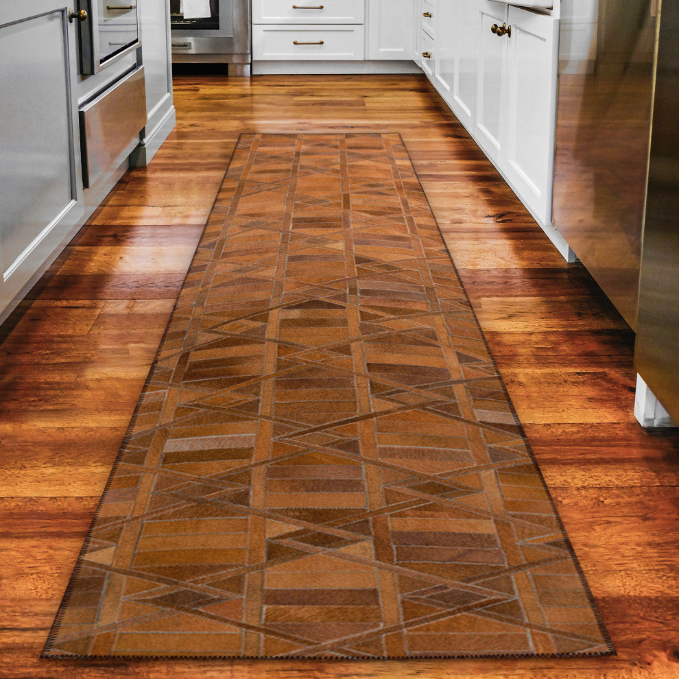 Indoor/Outdoor Stetson SS4 Spice Machine Washable 2'3" x 10' Runner Rug