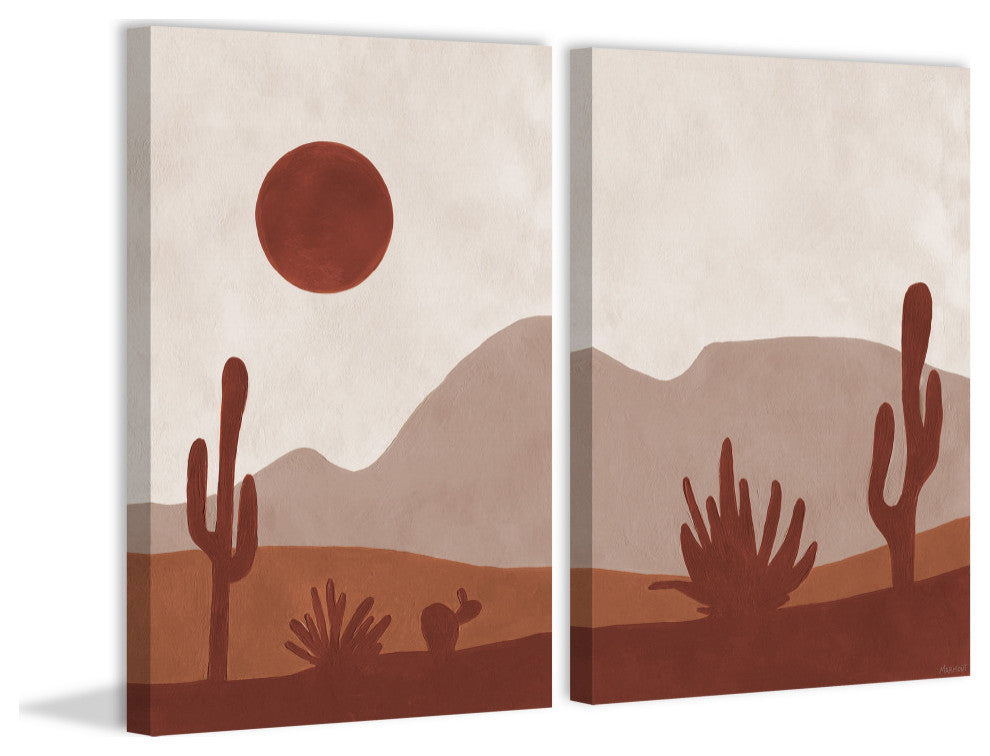 Desert Moon Diptych, 2-Piece Set, 24x36 Panels