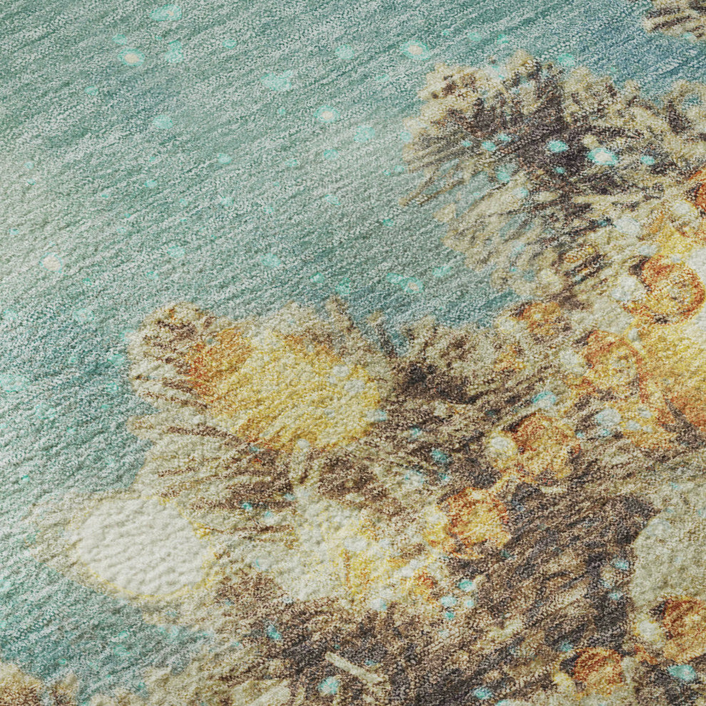 Addison Premium Washable Mayfield AMF214 Blue 5' x 7'6" Rug