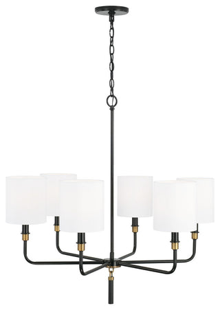 Capital Lighting Beckham 6-Light Chandelier 441961YA-702 Glossy Black/Aged Brass