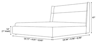 Bexley Bed Chalk Fabric / Queen