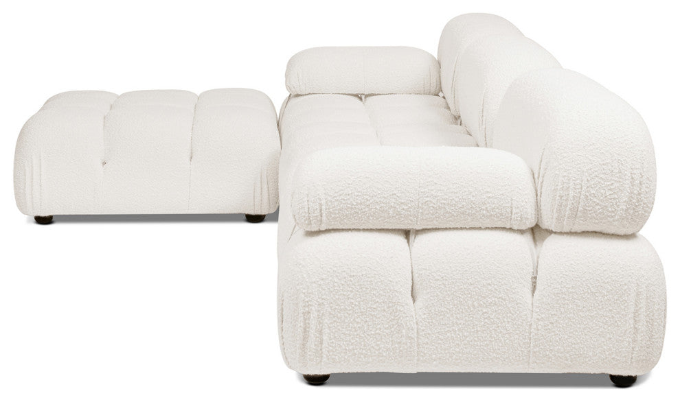 Marcel 109.5" Modular Sectional, Ivory White Boucle