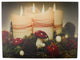 Battery Operated 4 LED Holiday White Candle Scene Canvas Wall Hanging, 15.75"