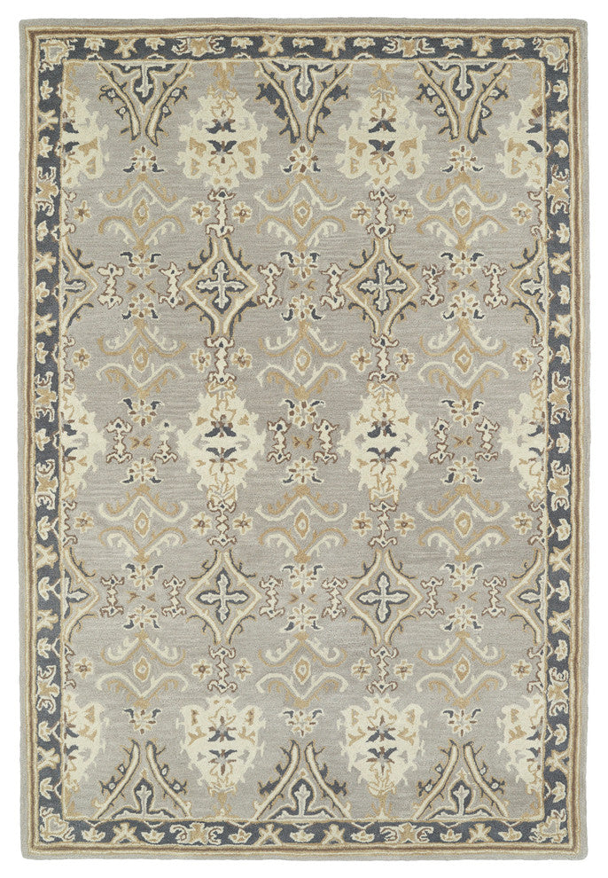 Kaleen Hand-Tufted Middleton Gray Wool Rug, 5''x7''9"