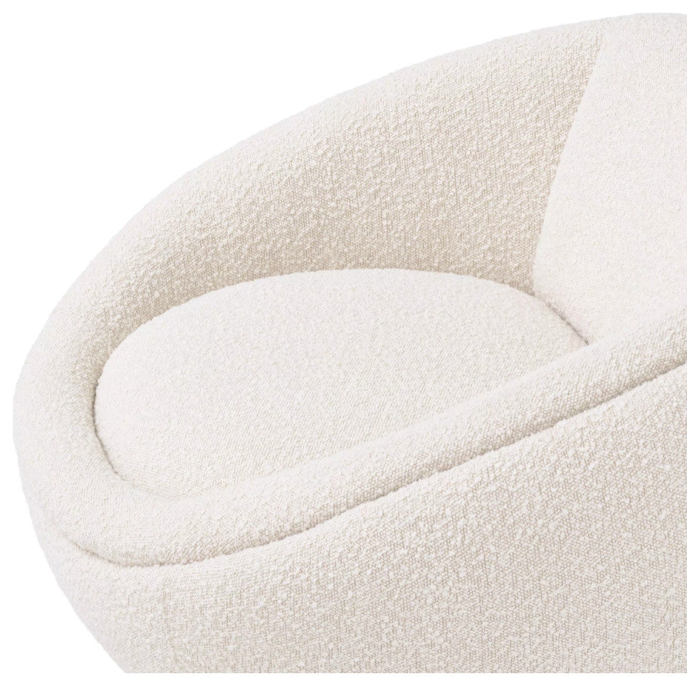 Round Cream BouclâˆšÂ© Swivel Chair | Eichholtz Bollinger