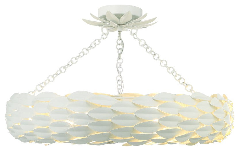 CRYSTORAMA Broche 6 Light Matte White Ceiling Mount