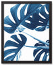 Blue Monstera 16x20 Black Framed Canvas