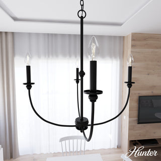 26" Southcrest Flat Matte Black 4 Light Chandelier Light