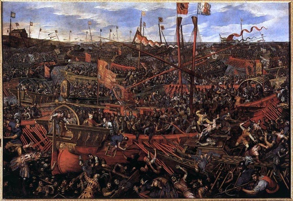 Domenico Robusti Battle of Salvore Premium Canvas Print