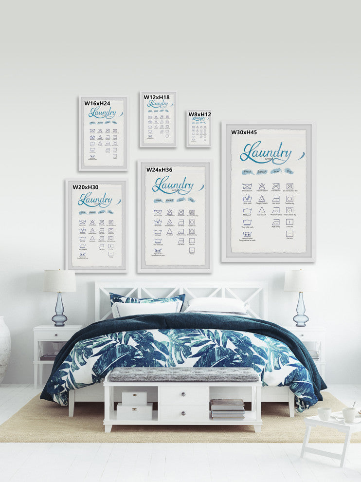 "Laundry Symbols II" Framed Painting Print, 8x12