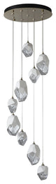 Chrysalis 9-Light Mixed Crystal Pendant Modern Brass Finish- Long, White Crystal