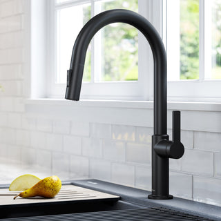 Oletto Pull-Down 1-Hole Kitchen Faucet, Matte Black, Model Kpf-2820mb