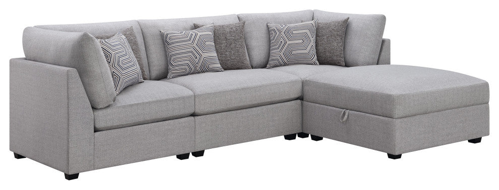 Cambria 4-piece Upholstered Modular Sectional Sofa Grey