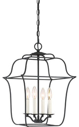 Quoizel GLY5204BA Four Light Foyer Pendant Gallery Royal Ebony