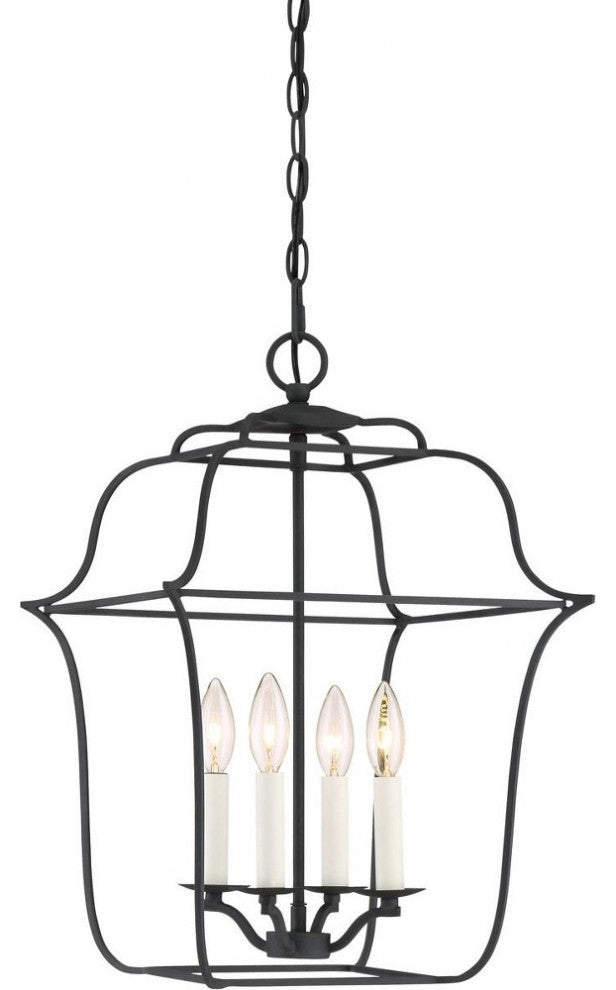 Quoizel GLY5204BA Four Light Foyer Pendant Gallery Royal Ebony