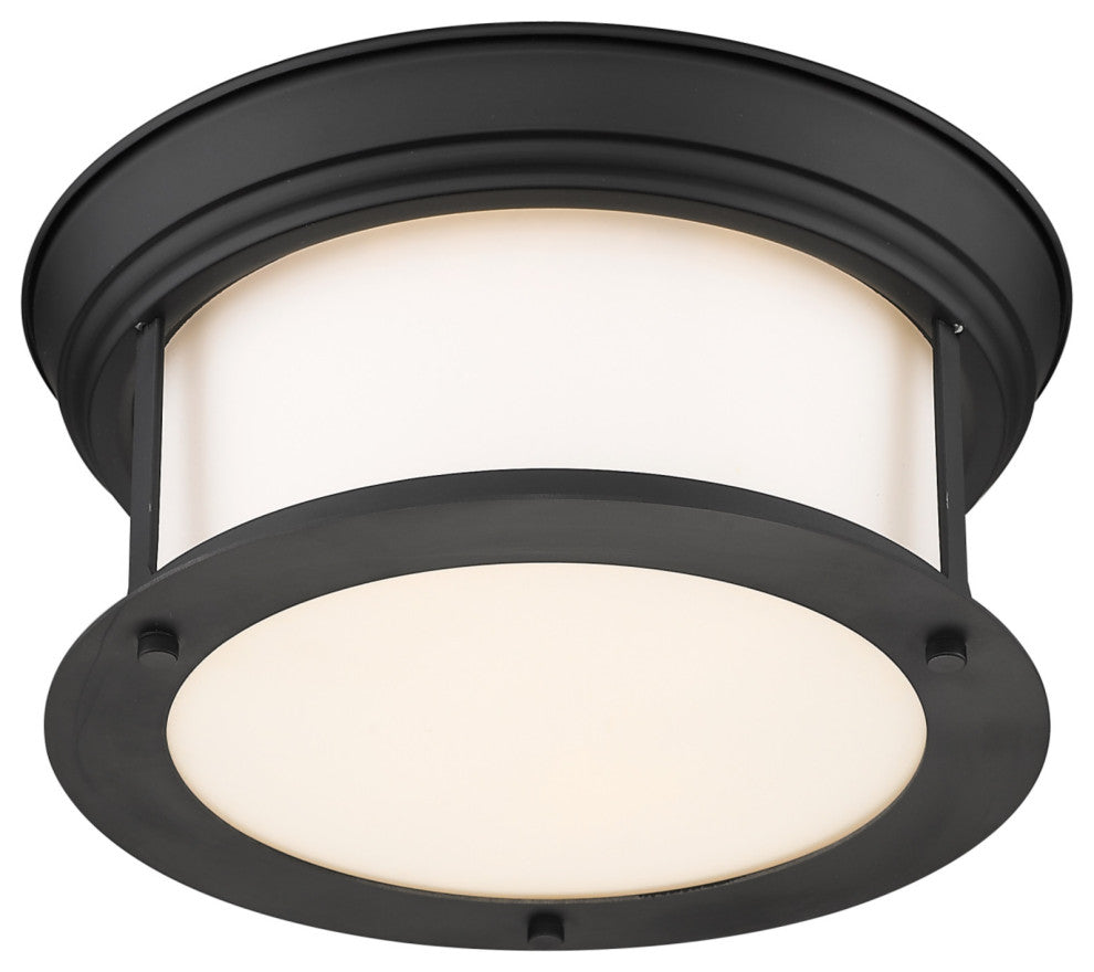 Z-Lite 2011F10 Sonna 2 Light 11"W Flush Mount Drum Ceiling - Matte Black