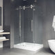 VIGO Winslow Frameless Sliding Shower Enclosure, Stainless Steel, 36" D X 48" W X 80" H, Left Drain Base