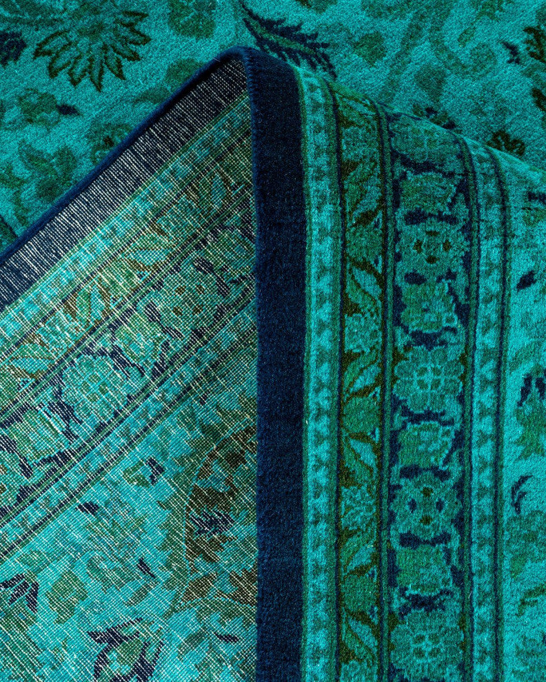 Fine Vibrance, One-of-a-Kind Hand-Knotted Area Rug Green, 9'2"x12'3"