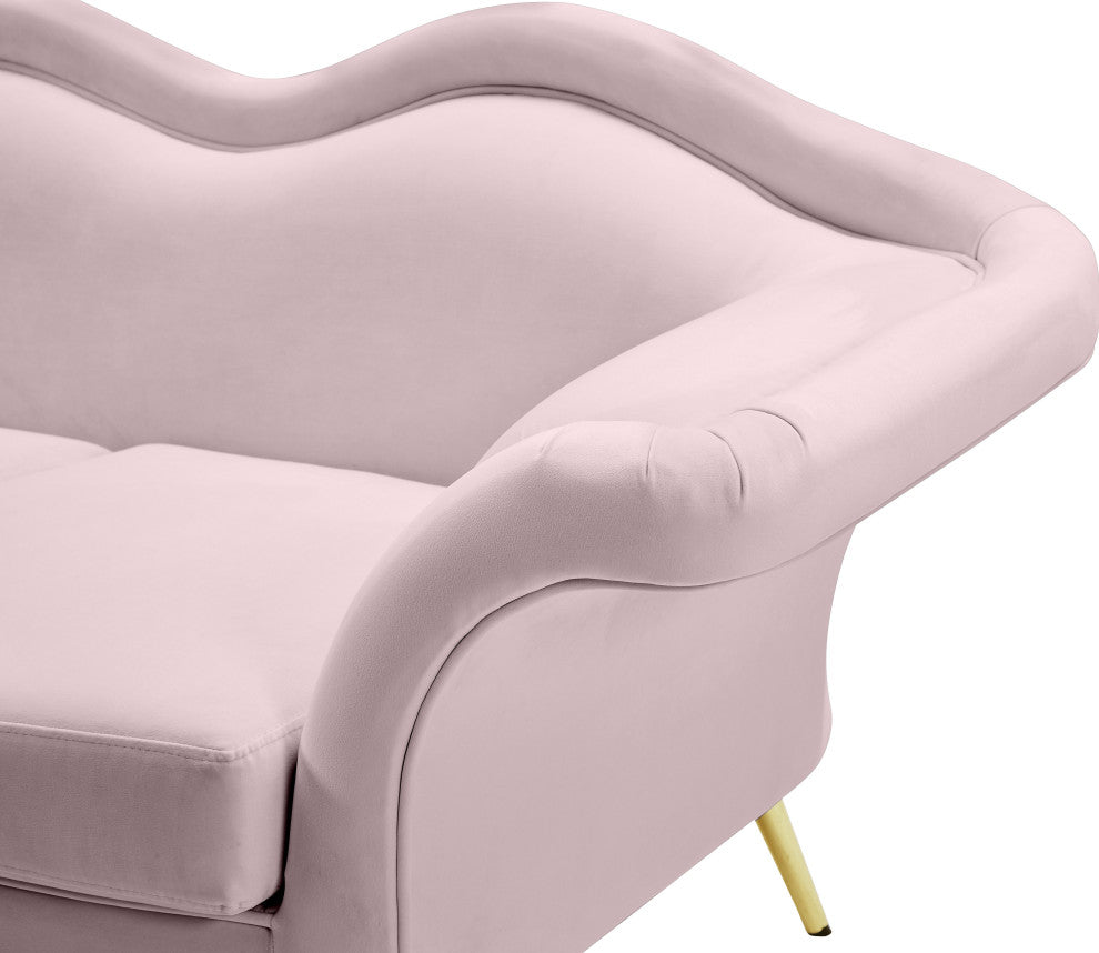 Lips Velvet Upholstered Sofa, Pink