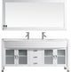 Virtu Ava 71" Double Bathroom Vanity, White With White Top, Faucet and Mirror