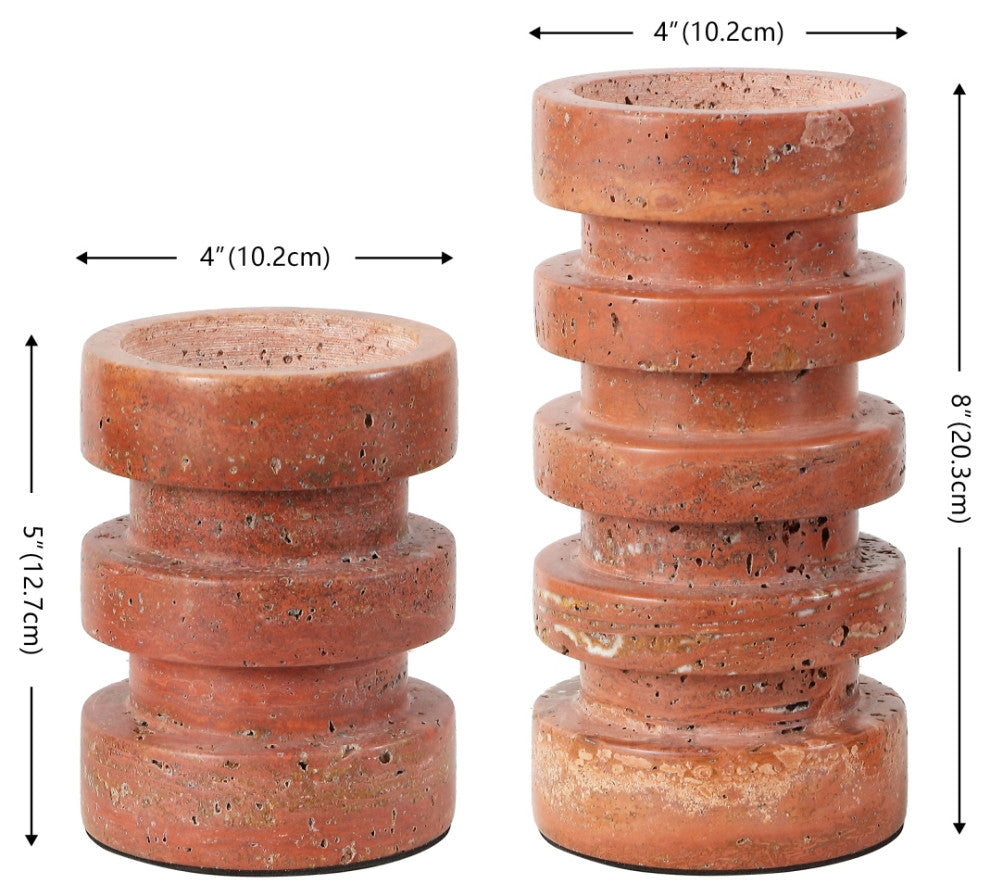 Safavieh Capri Candle Holder, Set of 2, Orange/Rust