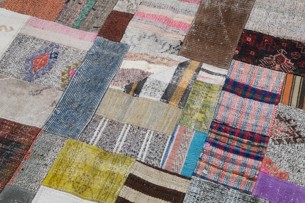 Rug N Carpet - Handmade Oriental 6' 7'' x 9' 10'' Vintage Patchwork Kilim Rug