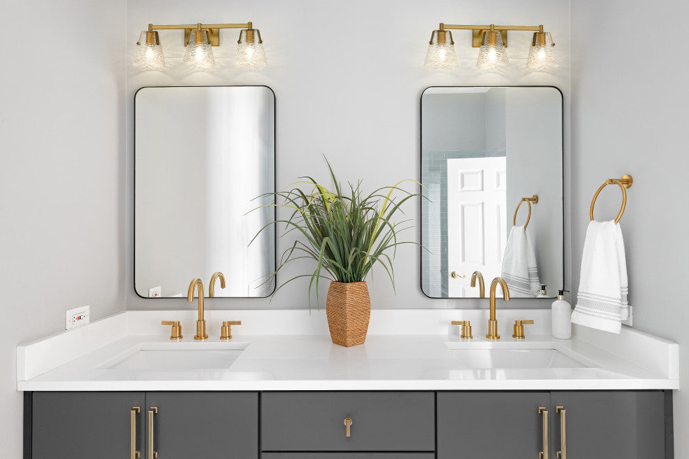 Z-LITE 3-Light Vanity, Modern Gold